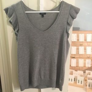 ♡ TALBOTS Gray Sweater Vest Layer V Neck